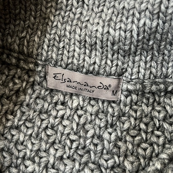 ELSAMANDA ANTHROPOLOGIE snap Sweater‎ Womens Sz M Chunky Knit Alpaca Wool Italy - Picture 5 of 7